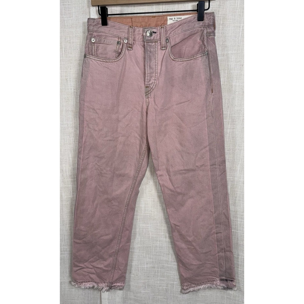 RAG & BONE Maya High Rise Ankle Straight SHADOW PINK JEANS Cotton Women's 26